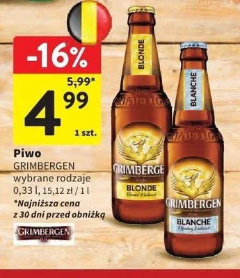 Piwo Grimbergen Blanche promocja w Intermarche