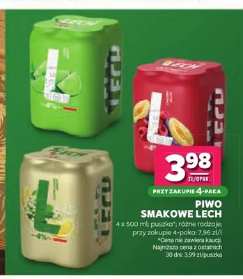 Piwo bezalkoholowe Lech Free Granat i Borówka 4-pak promocja w Stokrotka
