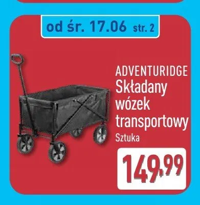 Składany wózek transportowy Adventuridge promocja w Aldi