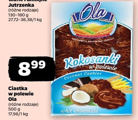 Ciastka w polewie Kokosanki w czekoladzie promocja w Netto