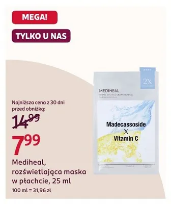Rozświetlająca maska w płachcie Mediheal promocja w Rossmann
