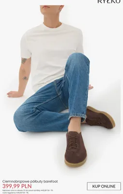 Półbuty barefoot Ryłko ciemnobrązowe promocja w Ryłko