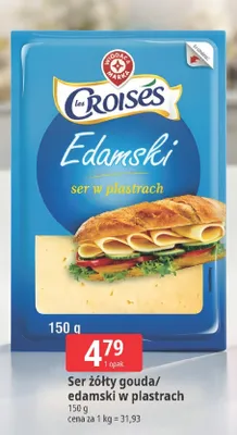 Ser żółty gouda/edamski w plastrach promocja w Leclerc