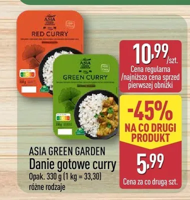 Danie gotowe curry czerwone Asia Green Garden promocja w Aldi