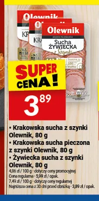 Krakowska sucha pieczona z szynki Olewnik promocja w Twój Market