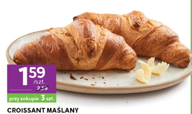 Croissant maślany promocja w Stokrotka