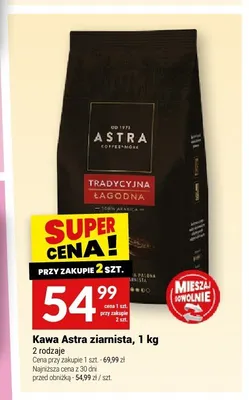 Kawa Astra ziarnista promocja w Twój Market
