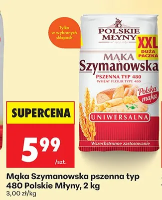 Mąka Szymanowska - pszenna typ 480 uniwersalna promocja w Biedronka