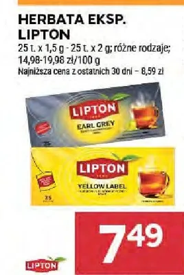 Herbata ekspresowa Lipton Earl Grey promocja w Stokrotka