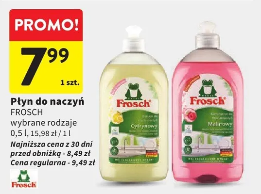 Płyn do naczyń Frosch promocja w Intermarche