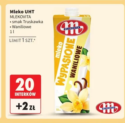 Mleko UHT Mlekovita Wypasione waniliowe promocja w Intermarche