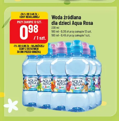 Woda źródlana niegazowana dla dzieci Aqua Rosa promocja w POLOmarket