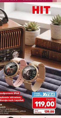 Smartwatch TRACER Bluetooth 5.3 ekran dotykowy bateria 210mAh powiadomienia aplikacji nowoczesny design wodoodporność IP68 zarządzanie zdrowiem monitoruje ruch i wysiłek promocja w Kaufland