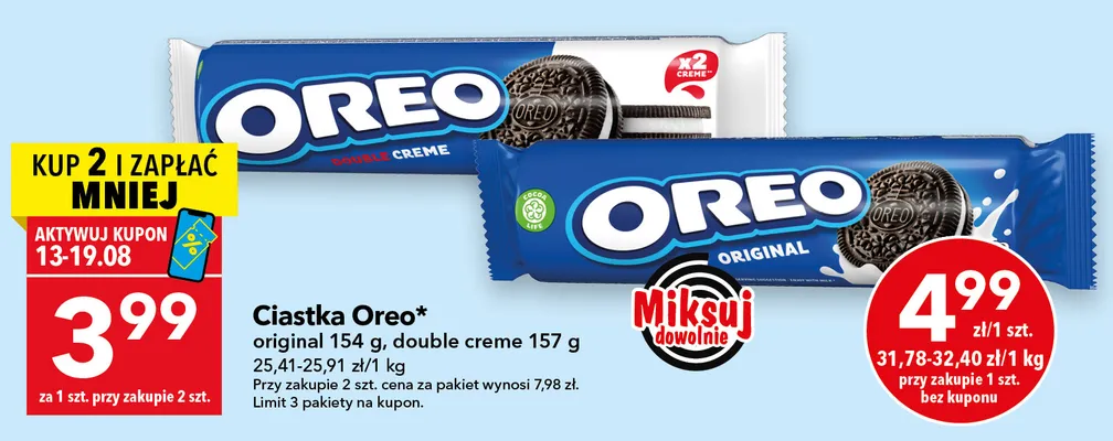 Ciastka Oreo double creme promocja w LEWIATAN