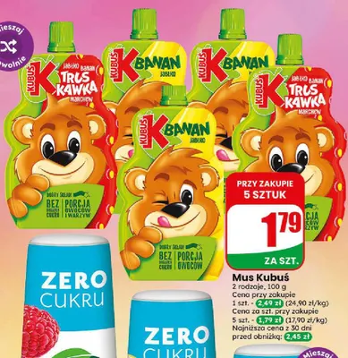 Mus Kubuś banan jabłko promocja w Dino