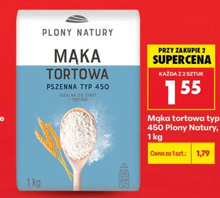 Mąka tortowa typ 450 Plony Natury promocja w Biedronka