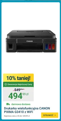 Drukarka wielofunkcyjna Canon Pixma G3410 z WiFi promocja w ERLI
