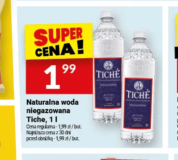 Woda niegazowana Naturalna woda Tiché 1 l promocja w Twój Market