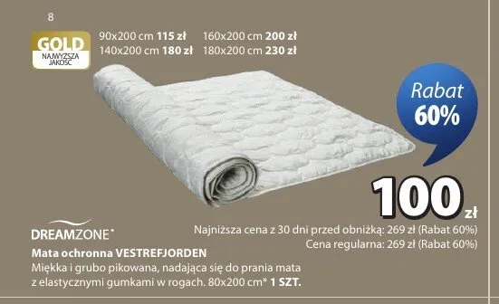 Mata ochronna DREAMZONE VESTREFJORDEN 80x200cm promocja w Jysk