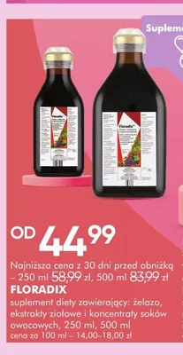 Suplement diety Floradix promocja w Super-Pharm