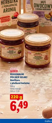 Konfitura z płatkami kwiatów Regionalne Polskie Szlaki promocja w Lidl