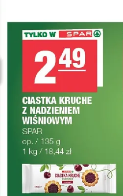 Ciastka kruche z nadzieniem wiśniowym SPAR promocja w SPAR