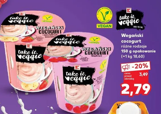 Wegański cocogurt różne rodzaje promocja w Kaufland