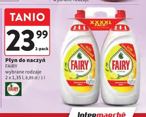 Płyn do naczyń Fairy 2-pak 1,35 l promocja w Intermarche