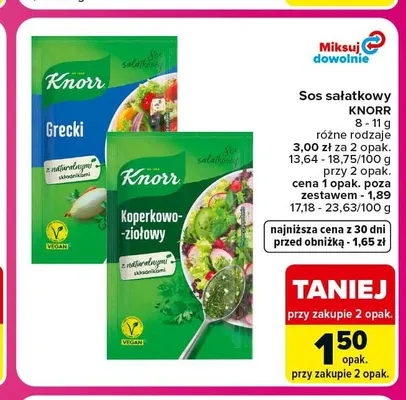 Sos sałatkowy Knorr grecki promocja w Carrefour Market
