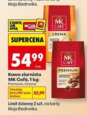 Kawa ziarnista MK Café Crema promocja w Biedronka