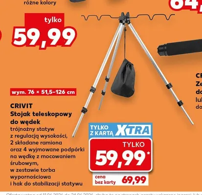 Stojak teleskopowy do wędek Crivit promocja w Kaufland