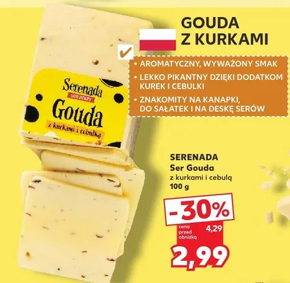 Ser Gouda z kurkami i cebulą Serenada promocja w Kaufland