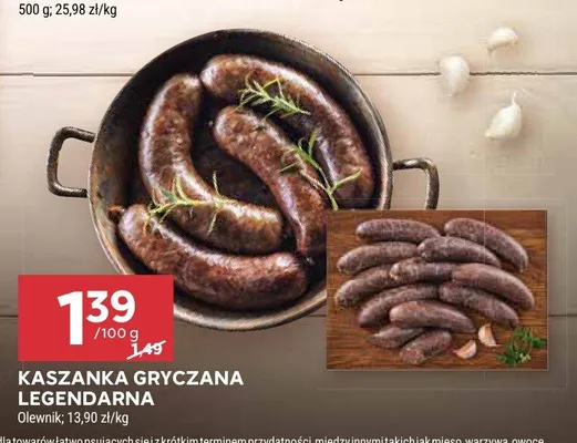 Kaszanka gryczana legendarna Olewnik promocja w Stokrotka