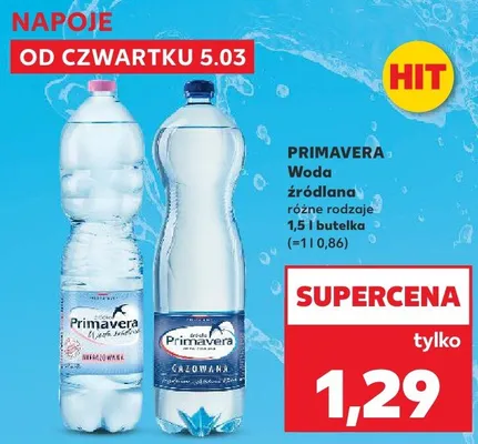 Woda źródlana różne rodzaje promocja w Kaufland