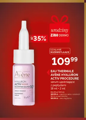 Serum ujędrniające z peptydami Eau Thermale Avène Hyaluron Activ Procedure promocja w Ziko Dermo
