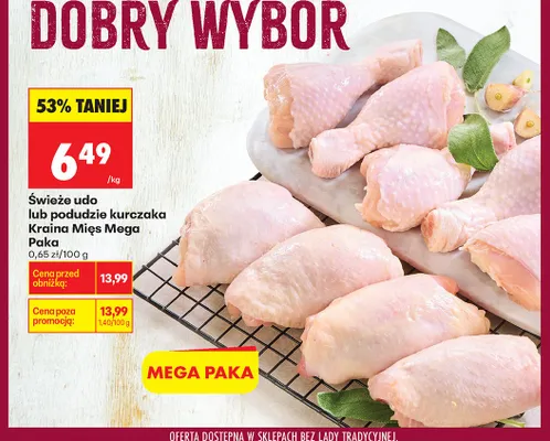 Świeże udo kurczaka Kraina Mięs Mega Paka promocja w Biedronka