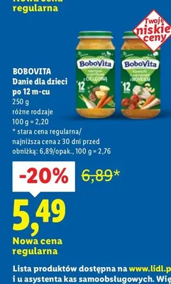 Danie dla dzieci po 12 m-cu, różne rodzaje promocja w Lidl