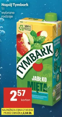 Napój Tymbark wybrane rodzaje promocja w Delikatesy Centrum