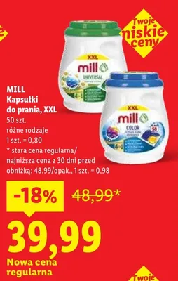 Kapsułki do prania Mill XXL promocja w Lidl