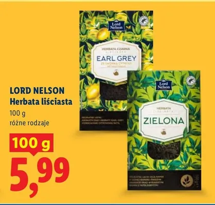 Herbata liściasta, różne rodzaje Lord Nelson promocja w Lidl