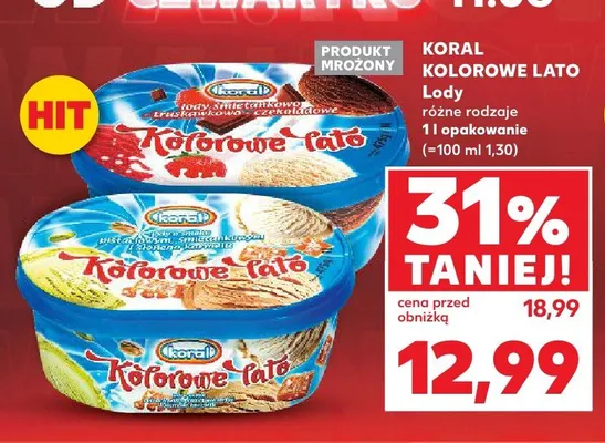 Lody Koral Kolorowe Lato promocja w Kaufland
