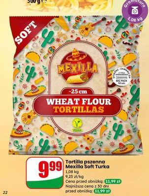 Tortilla pszenna Wheat Flour Tortillas promocja w Dino