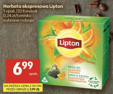 Herbata ekspresowa Lipton promocja w Delikatesy Centrum
