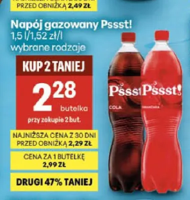 Napój gazowany Pssst! promocja w Delikatesy Centrum
