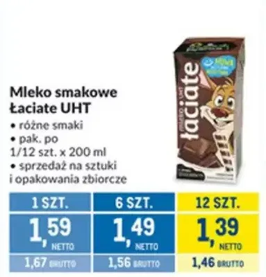 Mleko smakowe Łaciate UHT promocja w Makro