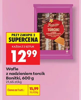 Wafle z nadzieniem torcik Bonitki promocja w Biedronka