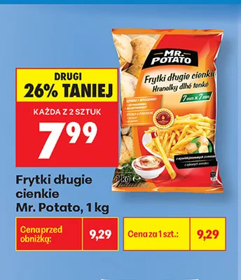 Frytki długie cienkie Mr. Potato promocja w Biedronka