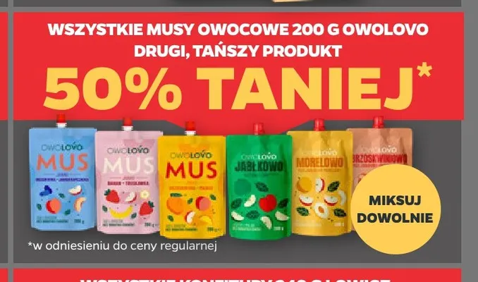Mus truskawkowy Owolovo promocja w Netto