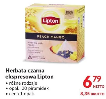 Herbata czarna ekspresowa Lipton różne rodzaje promocja w Makro