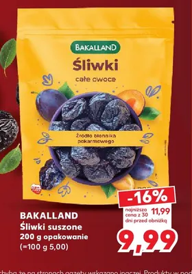 Śliwki suszone Bakalland promocja w Kaufland